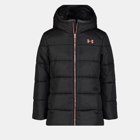 Under Armour UA Willow Girls Puffer Jacket - Black / Rose Gold Size Youth XLarge